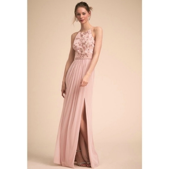 BHLDN Floral Embroidered Carine Halter Maxi Dress - Picture 1 of 16